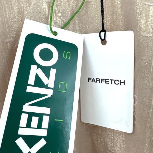 Kenzo Kids Girls Gold Logo Flutter Jacquard Lamé Dress Size 10A - Picture 3 of 13